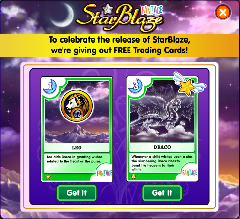 Free StarBlaze cards